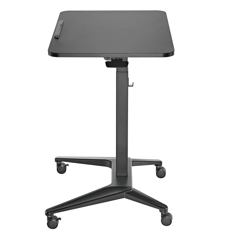 Maclean MC-453 B Mobile Laptop Desk with Pneumatic Height Adjustment, Laptop Table with Wheels, 80 x 52 cm, Max. 8 kg, Height Adjustable Max. 109 cm (Black)