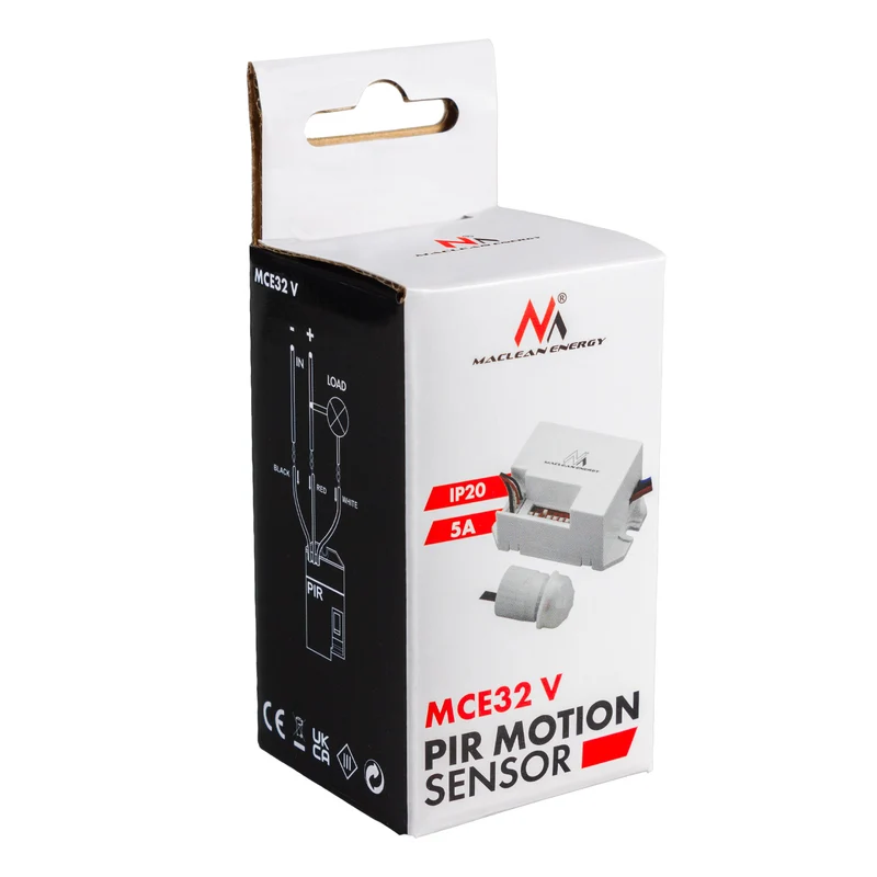 Maclean PIR motion sensor, with external sensor,12-24V DC, 360°, MCE32 V