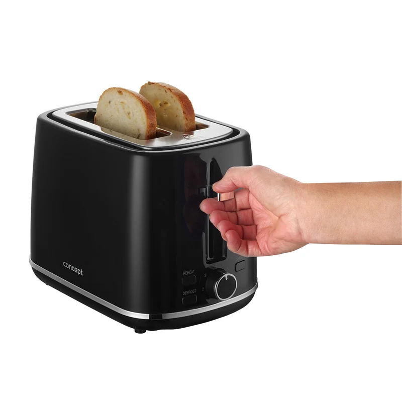 Concept electric toaster, 930W, 7 degrees of browning, black, TE2075