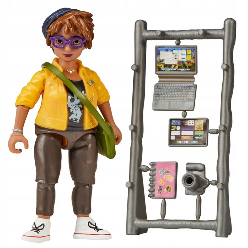 April O'Neil figurine with Warrior Ninja Turtles accessories