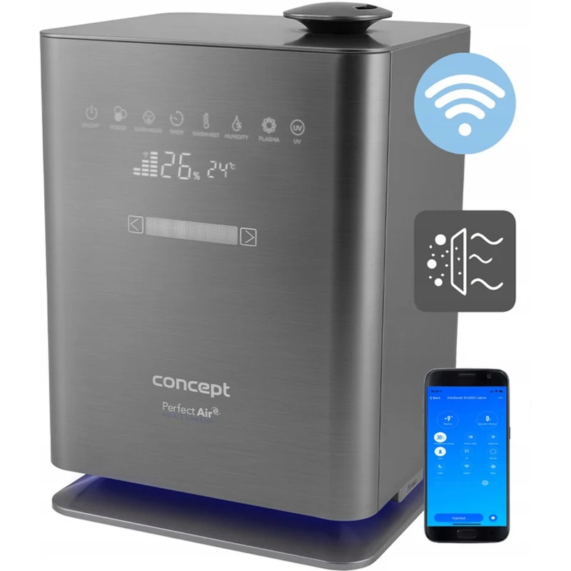 CONCEPT ZV2021 Humidifier Perfect Air Wifi Remote Aromatherapy Timer UV UVC LED Display