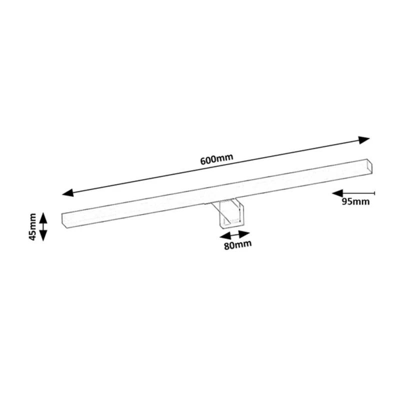 Rabalux bathroom lamp, power 9W, natural white 4000K, IP44. black, Oliro
