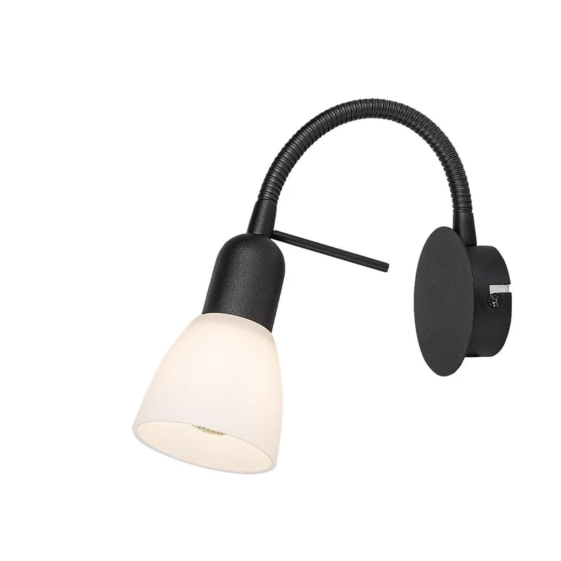 Rabalux wall lamp, spot, E14 bulb thread, IP20, black, Soma