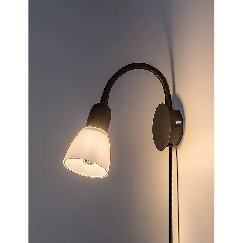 Rabalux wall lamp, spot, E14 bulb thread, IP20, black, Soma