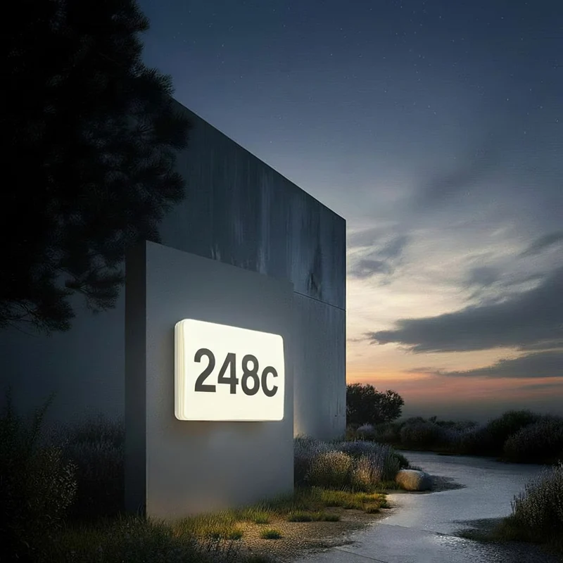 Maclean LED Lamp, house number, with twilight sensor, white, max. 10W, IP65, neutral color temperature (4000K), max. 1000 lm, MCE292 W