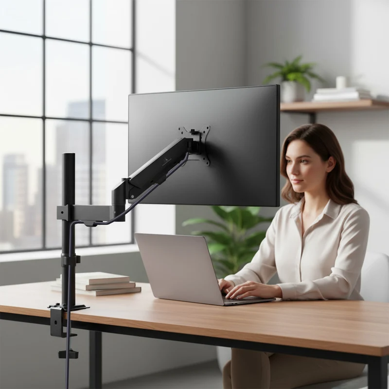 Maclean monitor mount, gas spring, 17"-32", 2-10kg, black, MC-135
