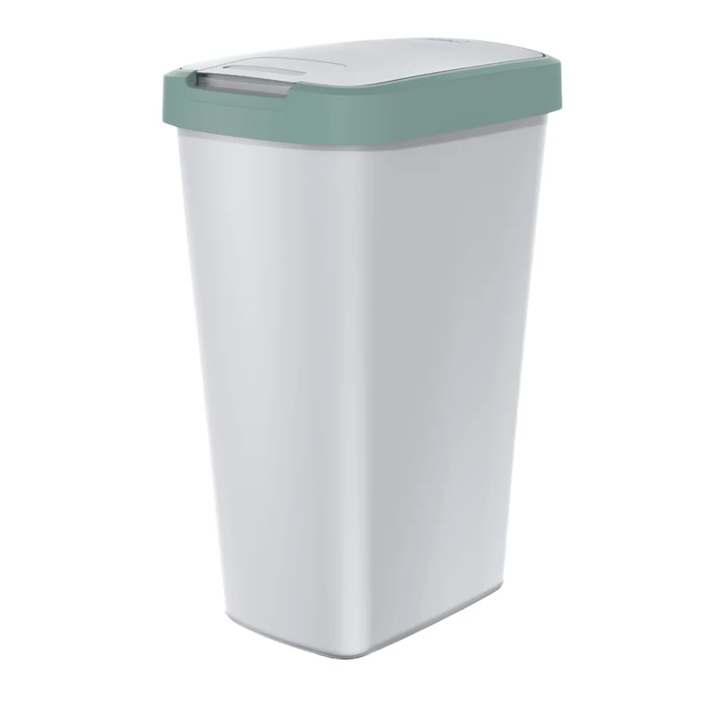 KEDEN COMPACTA Q 45L Recycling Waste Bin Grey & Green Glass Trash Can Sorting Segregation ECO Colour Coded