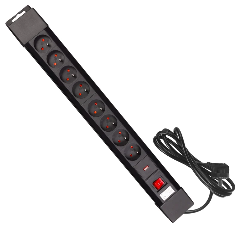 Power strip 8 outlets illuminated switch protection for children