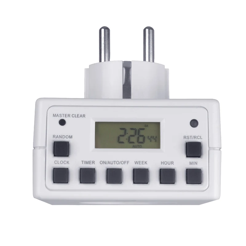 Digital timer, random function, timer, 10 programs, max 156 programs, type E, 3600W, Maclean MCE30