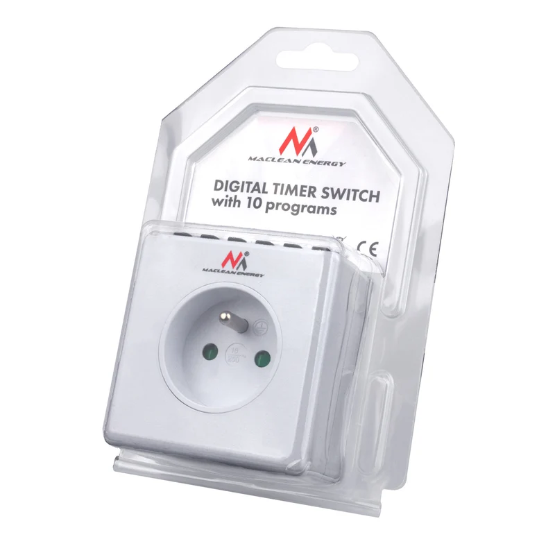 Digital timer, random function, timer, 10 programs, max 156 programs, type E, 3600W, Maclean MCE30