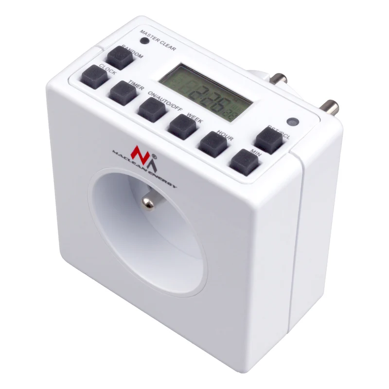 Digital timer, random function, timer, 10 programs, max 156 programs, type E, 3600W, Maclean MCE30