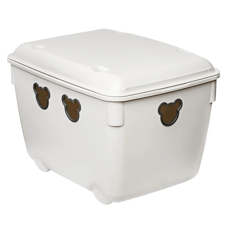 Branq toy chest, basket with lid, 40l, durable, antique white, Bear
