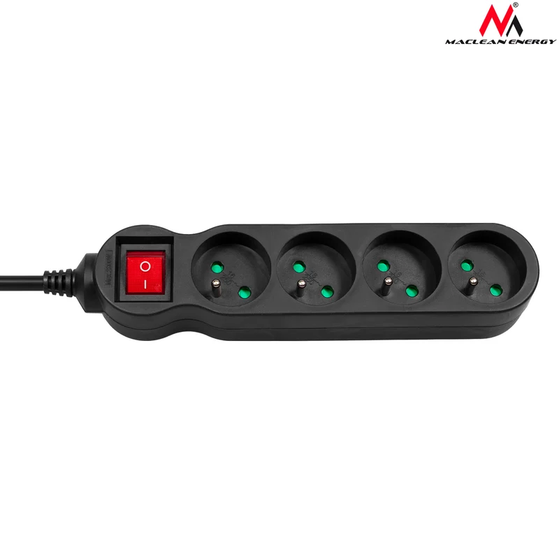 Maclean Energy MCE183 power strip 5 socket extension with switch