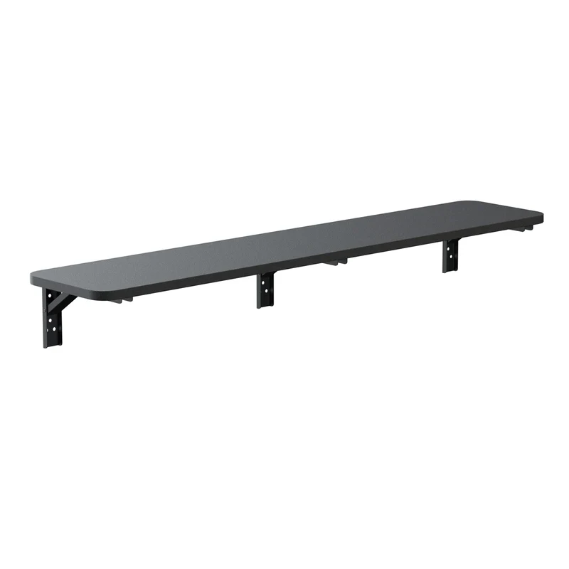 Maclean folding shelf/top, black, 100x20 cm, max. 50 kg, MC-129 B