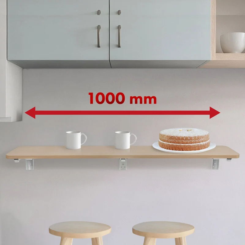 Maclean folding shelf/top, light wood color, 100x20 cm, max.50 kg, MC-129 WD