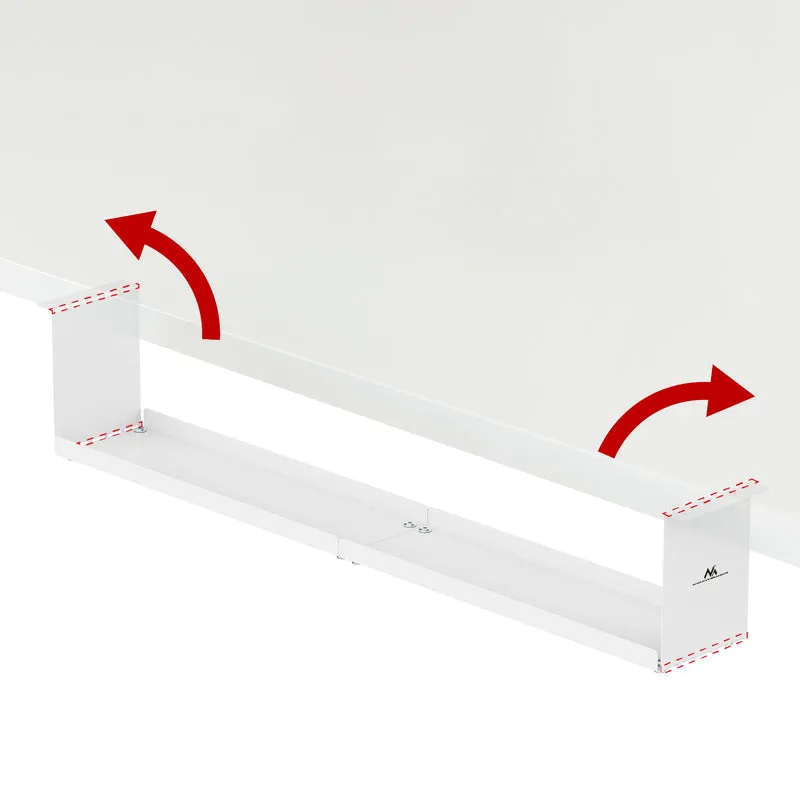 Maclean compact under-desk cable organizer, max load 5kg, white, MC-107 W