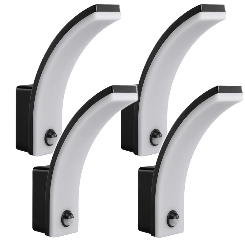 Maclean motion sensor LED lamp, PIR motion sensor, black, 20W, IP65, 2000lm, neutral white (4000K) MCE512 B, 4 pieces