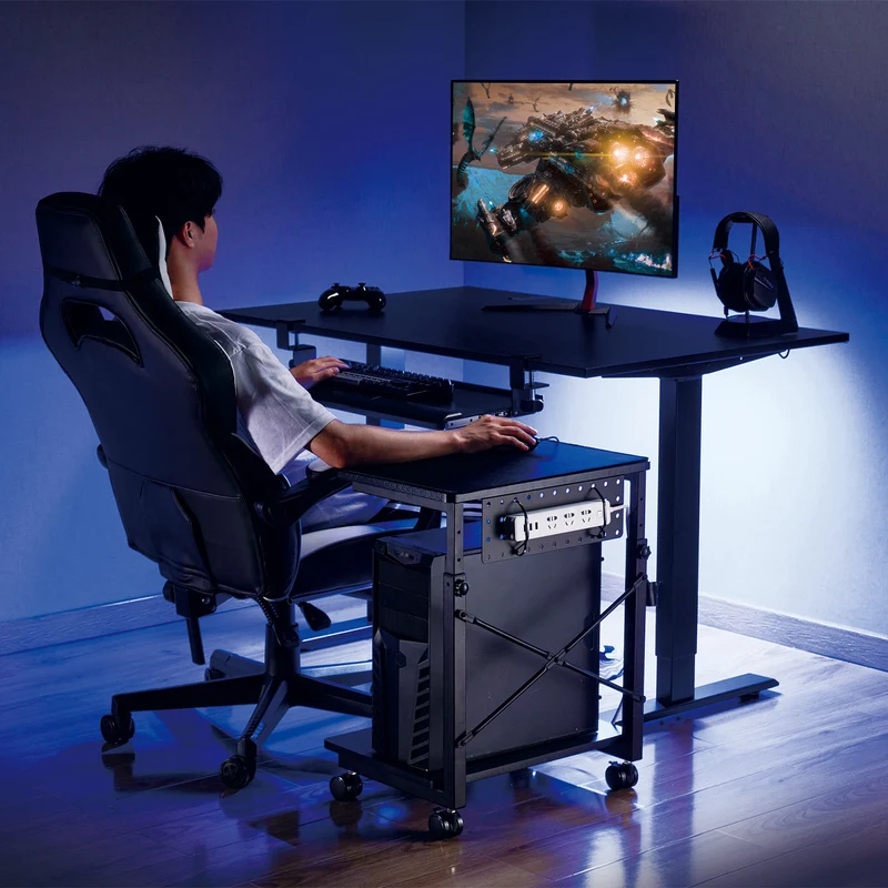 NanoRS CPU cart stand with shelf, 80kg max, adjustable height 550~850mm, RS430