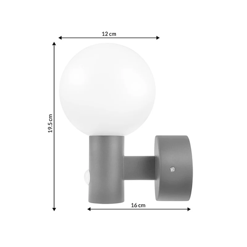 Maclean motion sensor LED lamp, PIR motion sensor, grey, 15W, IP65, 1600lm, neutral white (4000K) MCE515 GR, 2 pieces