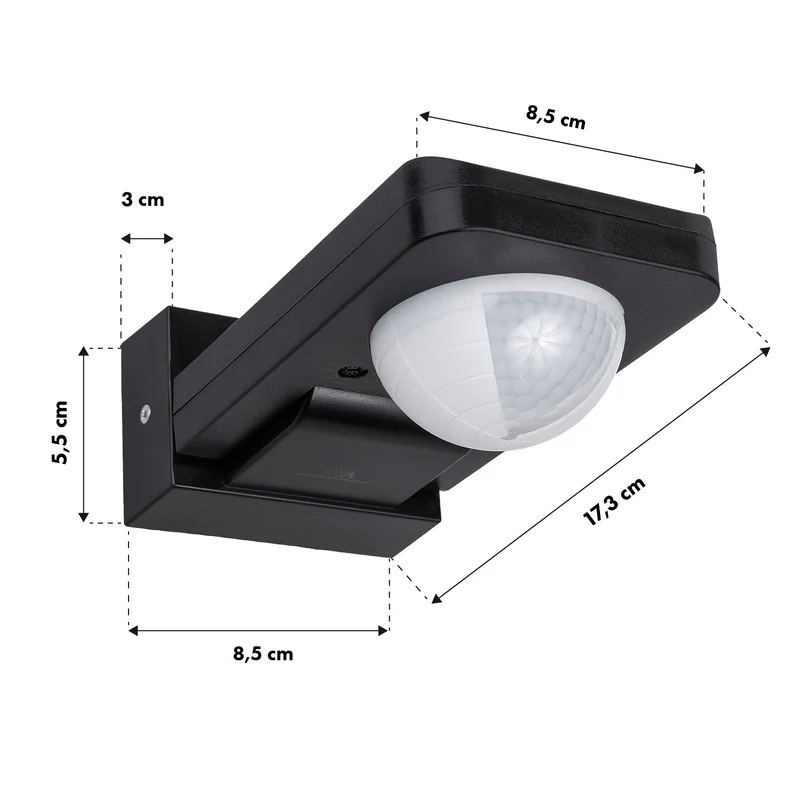 Maclean PIR motion sensor, infrared, IP65, max 2000W, black, MCE243 B, 2 pieces
