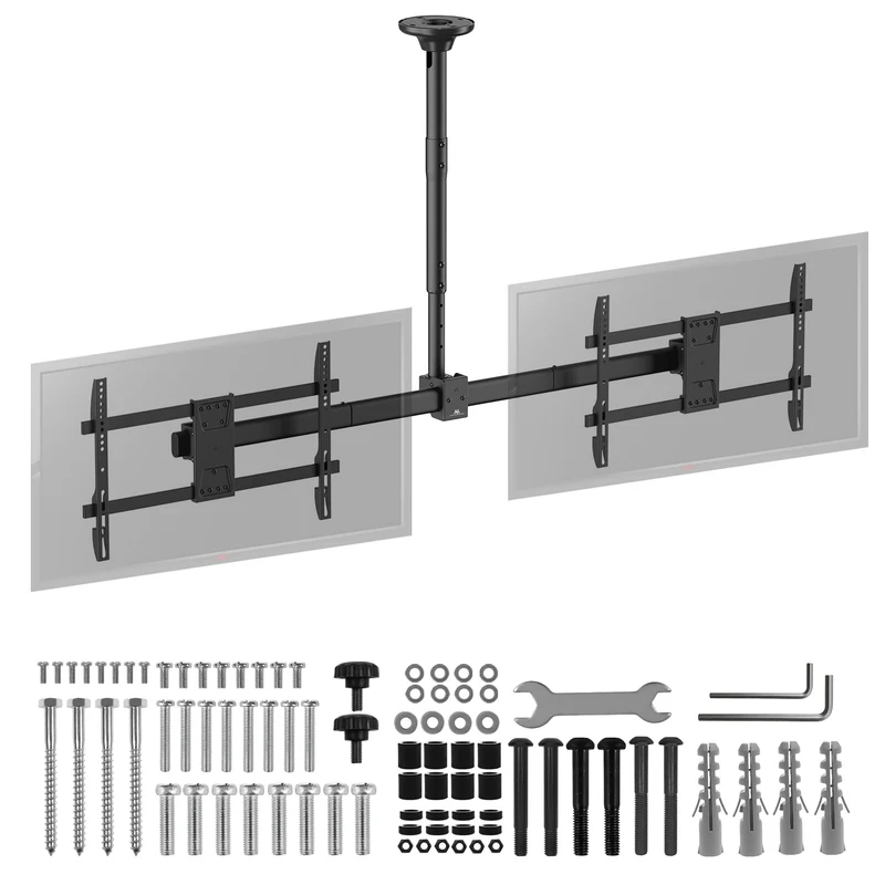 Maclean ceiling mount for two TVs, max load 2x40kg, 34-60", max VESA 600x400, MC-111 B