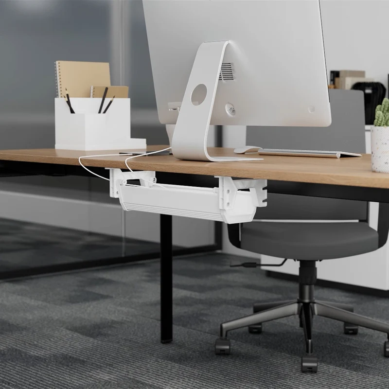 Maclean under-desk cable/extension organizer, max. load 5kg, white, MC-106 W