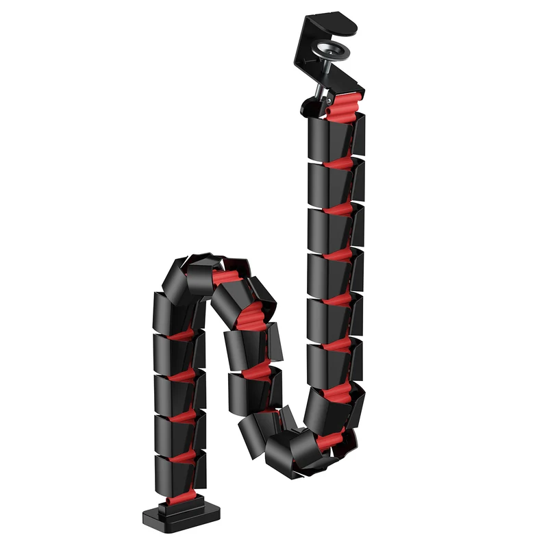 Nano RS desk cable organizer / cable grille, 1345mm, black and red, RS125