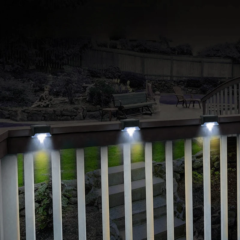 4x Maclean solar LED stair light IP44, 4000K, Ni-MH 100 mAh, 80x45x45mm, dusk sensor MCE319