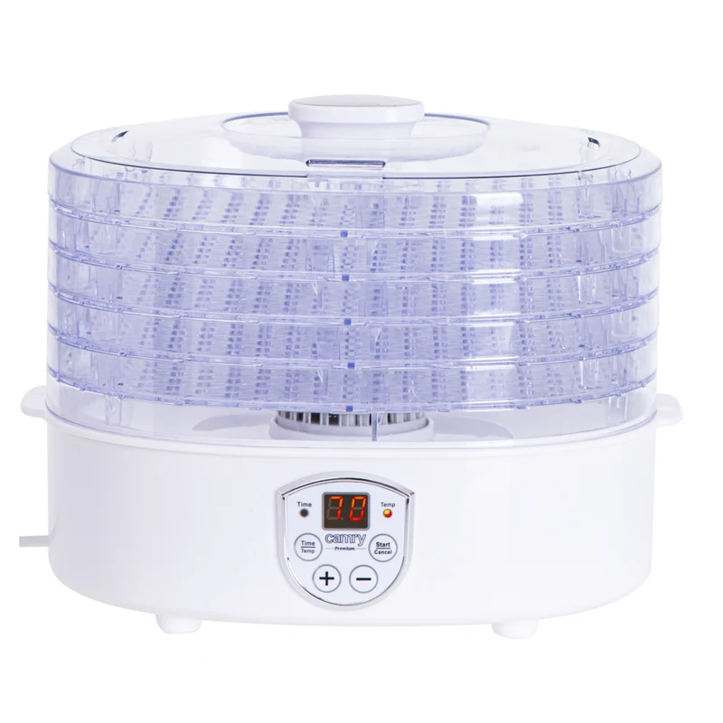 Camry CR 6659 Food Dehydrator 5 Trays 550W 35-70°C Temperature Control Electric Display Timer Perfect for Mushrooms Vegetables Fruit Fish Meat Herbs Flowers