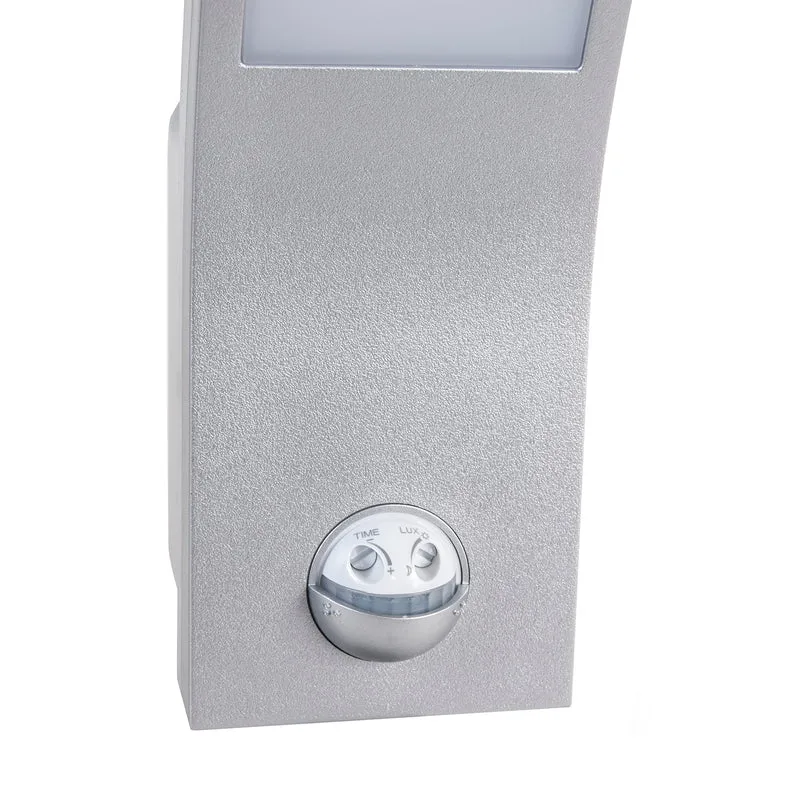 Maclean motion sensor LED lamp, PIR motion sensor, silver, 10W, IP54, 750lm, neutral white (4000K) MCE244 S, 2 pieces