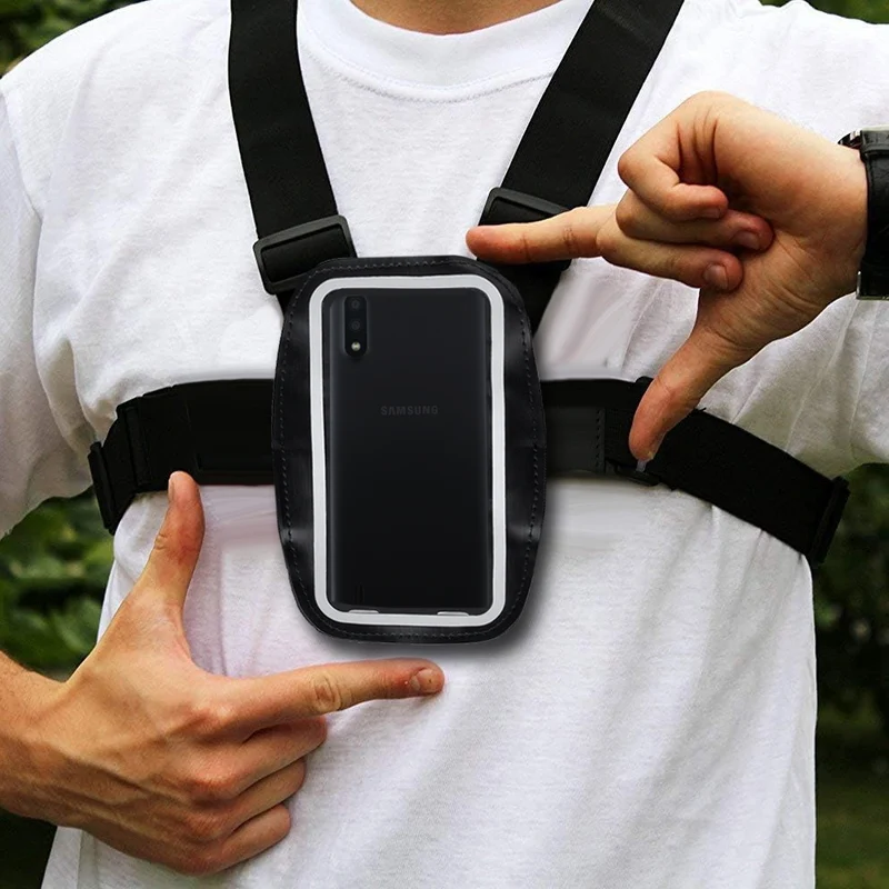 Maclean MC-446 Running Sports Mobile Phone Chest Strap Mount Holder Universal Adjustable Exercise Active