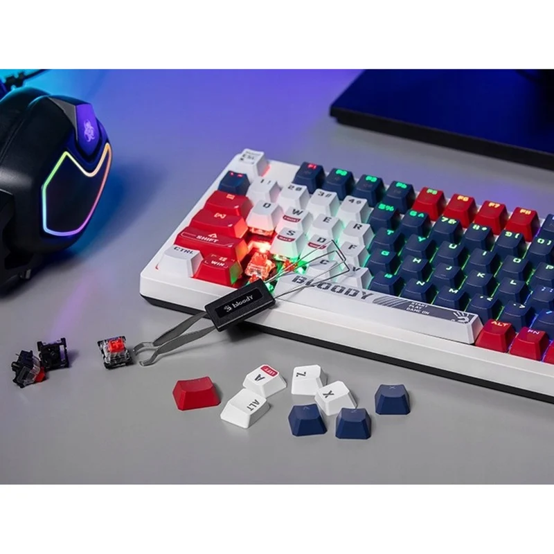 A4TECH BLOODY S98 USB Sports Navy Mechanical Keyboard (BLMS Red Plus Switches)
