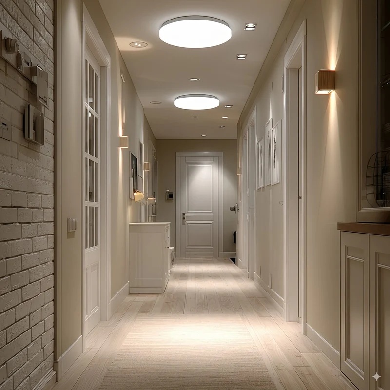 Maclean MCE347 ceiling LED sensor lamp. Equipped with a 5.8GHz microwave sensor, it emits a 4000K light with 12W power and 950lm brightness. With an IP44 rating, it ensures durability and reliability in various environments.