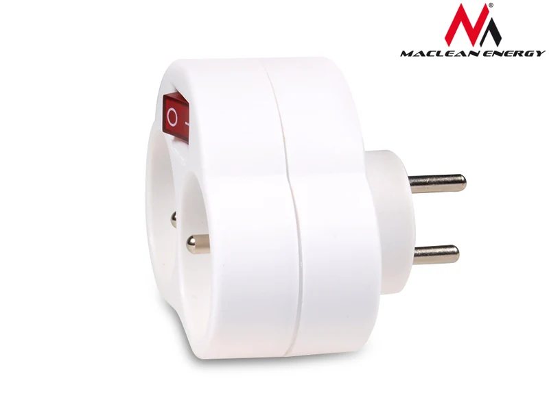 Maclean current outlet, with switch, x2, max. 3680W, type E MCE31