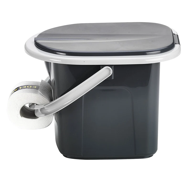 BranQ 1305 mix Portable Toilet Camping Festival Travel Lid Tourist Bucket Seat Handle Outdoor 15.5 L