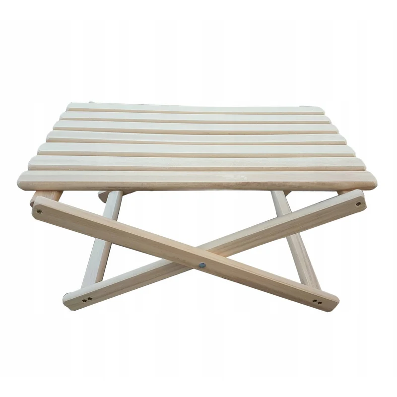 Set of 2 beach chairs, green color + wooden coffee table Woodok