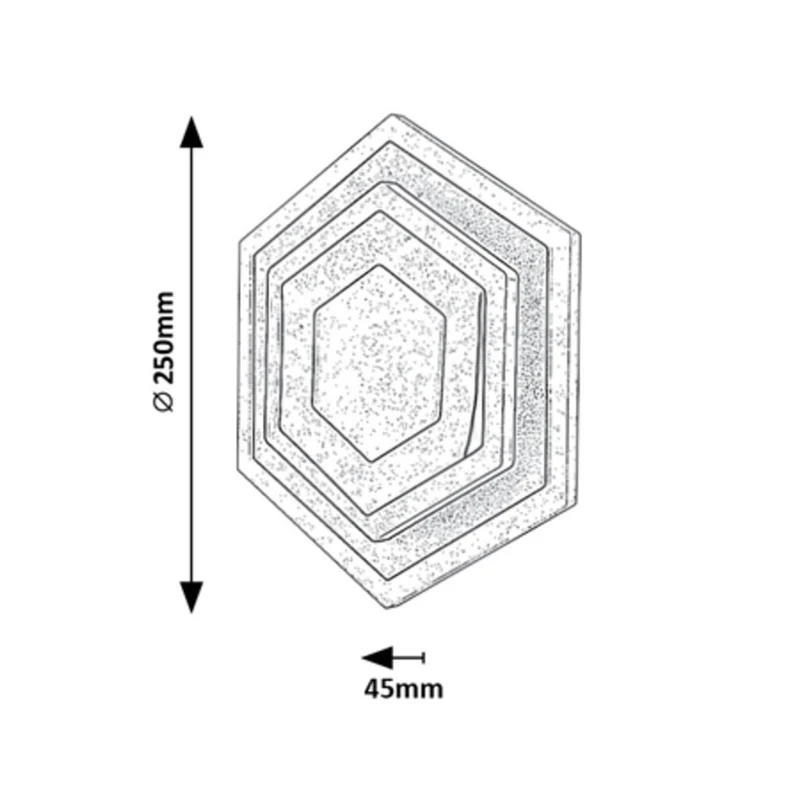 Rabalux Bitsi Hexagonal LED Lamp Ceiling Wall 23W Warm & Cold White Adjustable Fixture with Light Source Decorative Art Deco