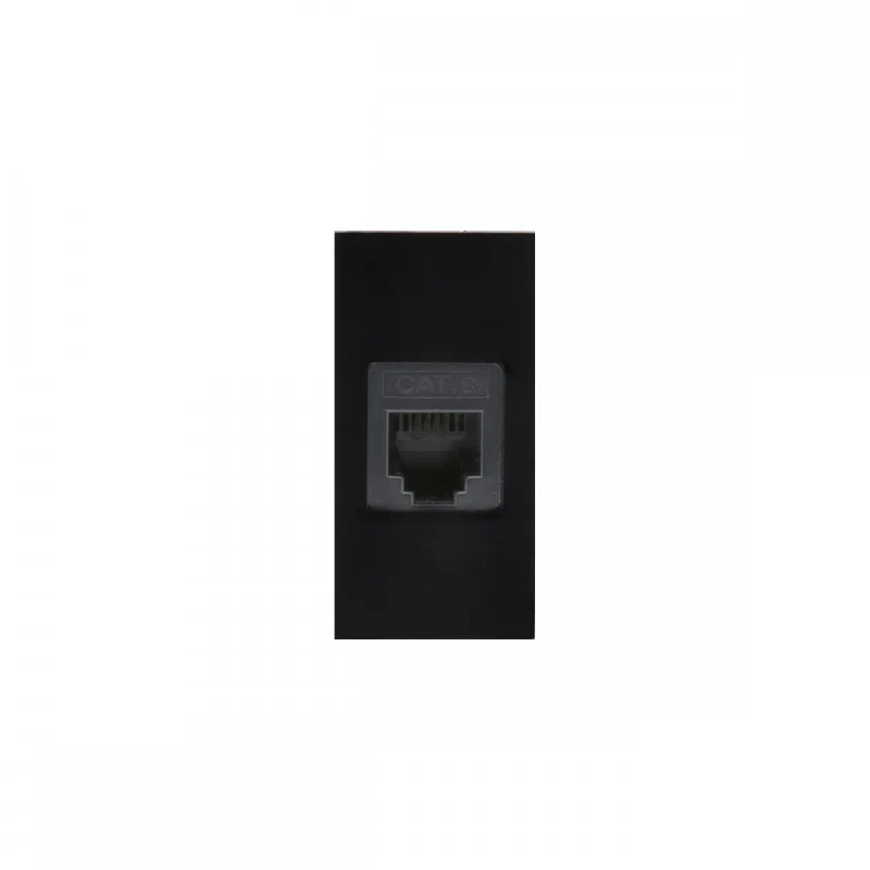 Maclean MCE725B LAN Socket CAT.6 Universal Network Socket Modular Wall Socket Flush Mount (LAN Socket, Black)