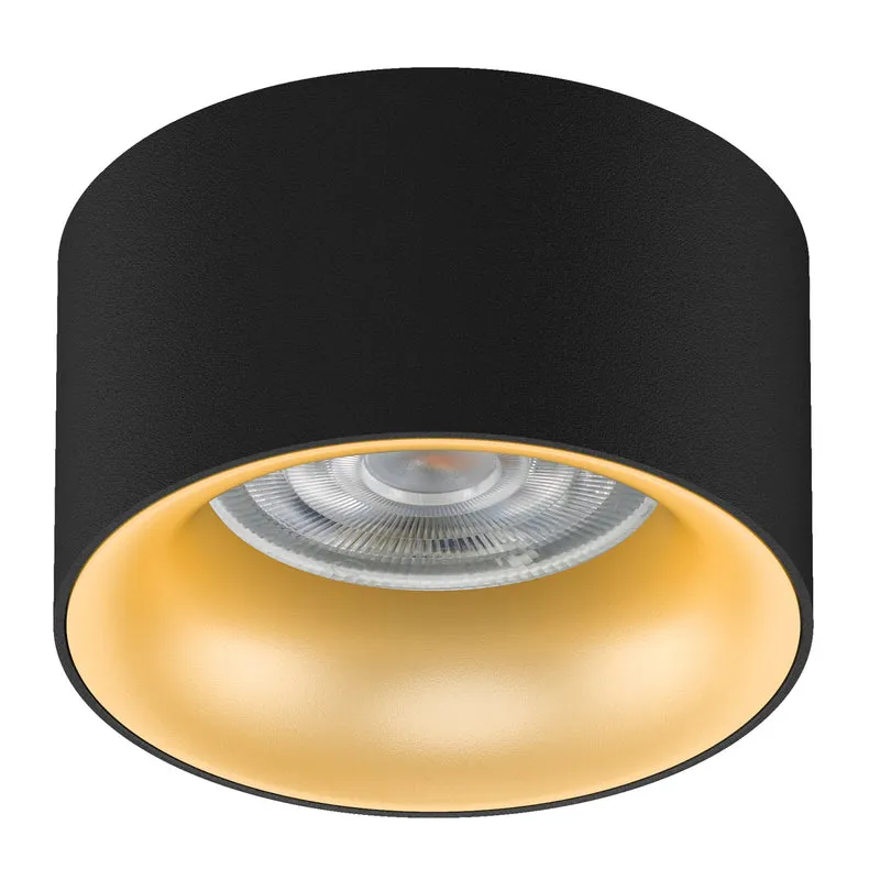 Maclean MCE457 Flush Mount / Tube Spot Round Aluminum, GU5.3, 70x40mm, black / gold, B/G
