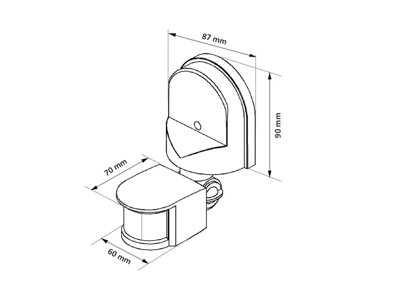 Maclean MCE25 Infrared Wall Motion Sensor Movement Detector Surface Mounted 180° 12m Dusk to Dawn