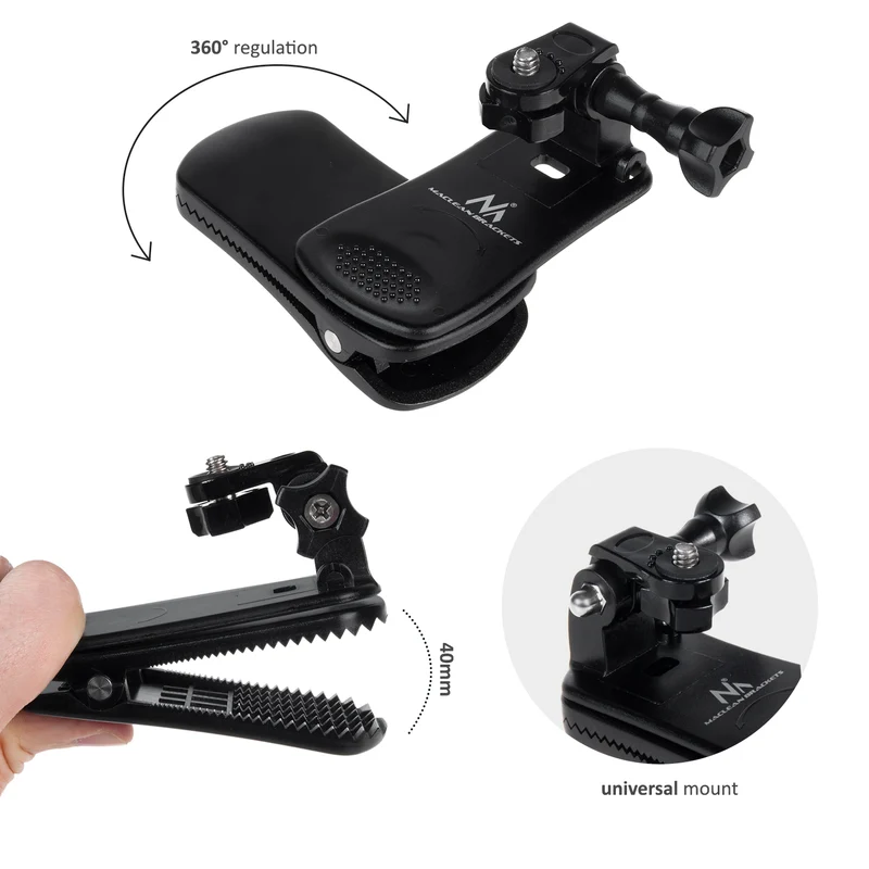 Maclean MC-820 Action Camera Clip Holder Mount Universal for GoPro Xiaomi Ekken SJCam