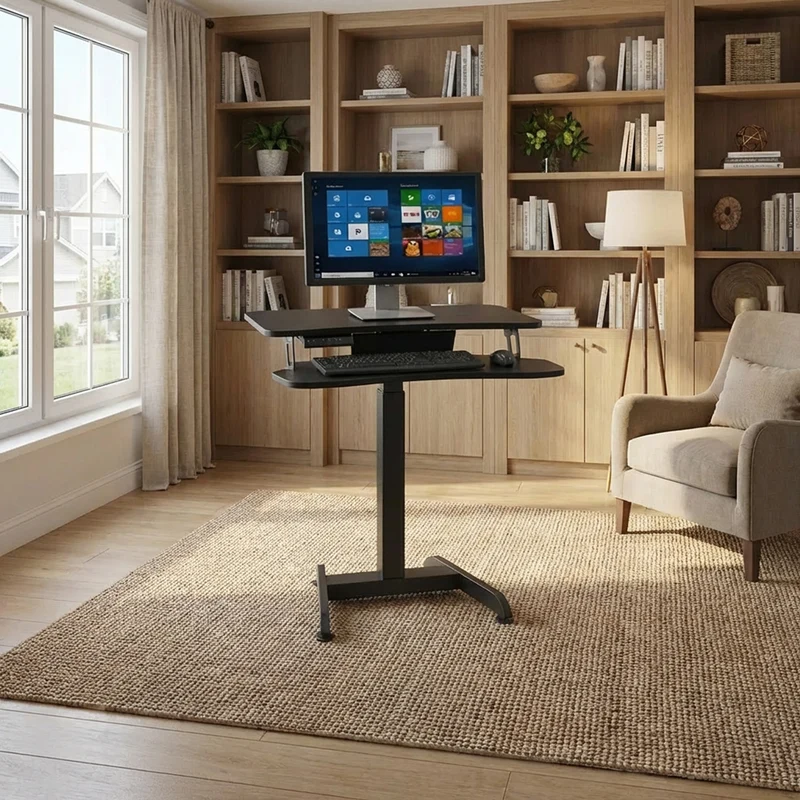 Maclean MC-835 Portable Desk Electric Height Adjustable 72 -122cm max. 37 kg Control Panel Sit Stand Work Station