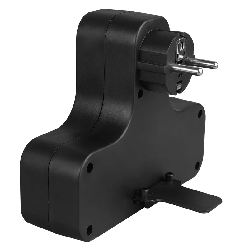 Maclean Quadruple Socket with Switch and Stabilizing Foot, Schuko Type, 2x2.5A & 2x16A, Model MCE224 G/B