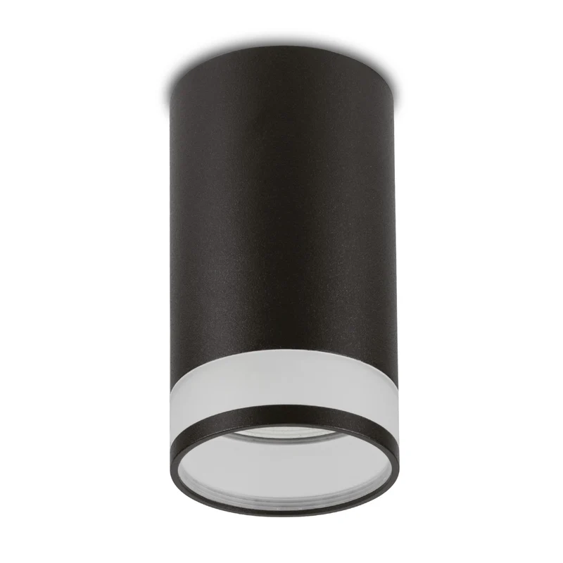 Maclean surface-mounted luminaire / tube, spot, round, aluminum, GU10, 55x105mm, black color, MCE361 B