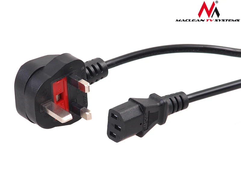 Maclean MCTV-807 3M Connector Power Cable GB UK Plug
