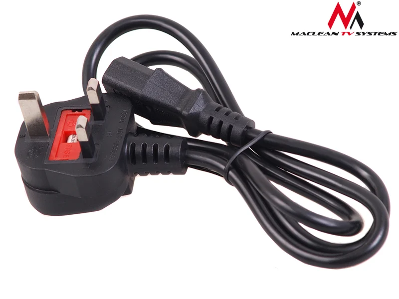 Maclean MCTV-807 3M Connector Power Cable GB UK Plug
