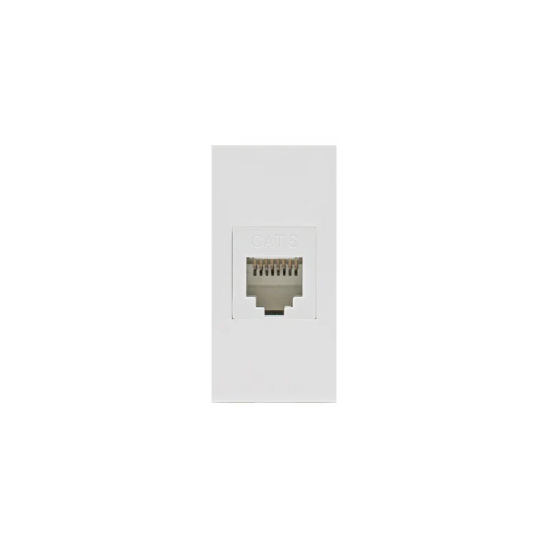 Maclean MCE725W LAN Socket CAT.6 Universal Network Socket Modular Wall Socket Flush Mount (LAN Socket, White)