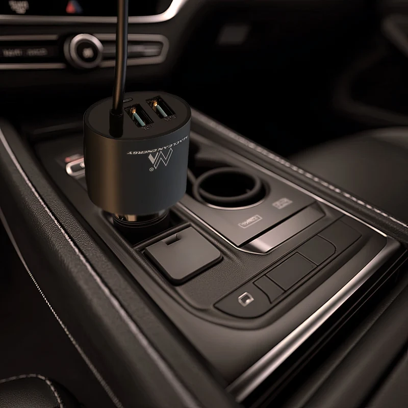 Maclean MCE76 Triple Car Charger Dual USB Lightning IOS GPS Android Quick Charge Cigarette Socket