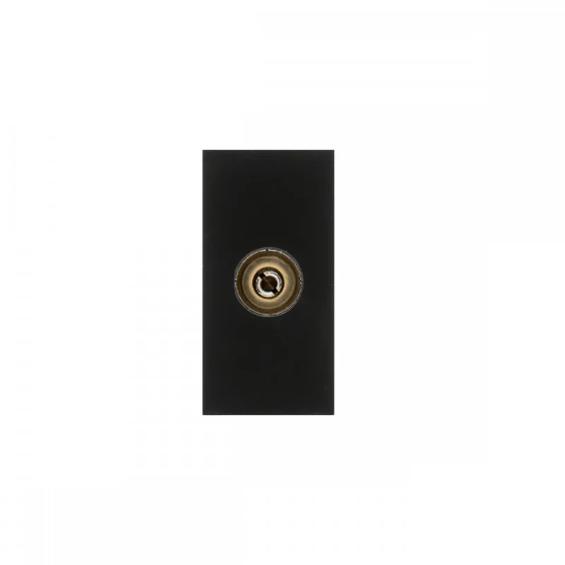 Maclean MCE726B Cable TV Outlet Modular Wall Outlet Without Frame Flush Mount (TV Outlet, Black)