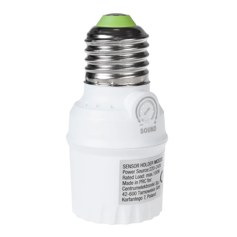 Maclean sound sensor bulb holder, E27 with sound sensor, max 100W, range 30dB - 90dB, MCE232